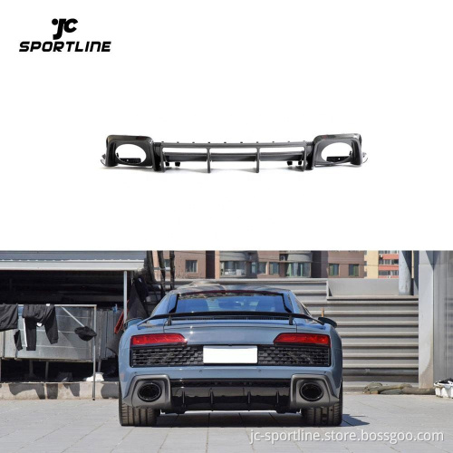 Prepreg Dry Carbon Fiber R8 Rear Bumper Diffuser Lip Spoiler for Audi R8 V10 2023